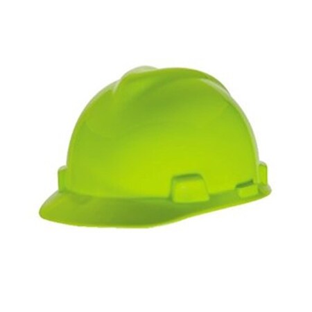 Msa Safety Super-V Protective Cap - 1-Touch Suspension- Hi-Viz Yellow-Green 454-10061514